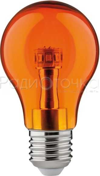 Лампа Ecola A55 E27 8W 108x55 Оранжевая пласт./алюм.