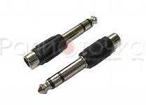 Переходник штекер 6,3мм стерео на гнездо RCA (пластик)