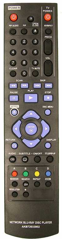 Пульт ДУ LG AKB72033902 (Blue-ray DVD)