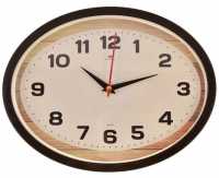Часы настенные "Рубин" Классика (Овал 22,5*29см, корпус тёмно коричневый)