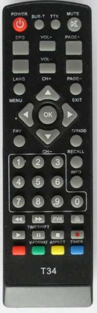 Пульт ДУ SAT Cadena RC1712, T34 (HARPER, World Vision T34)