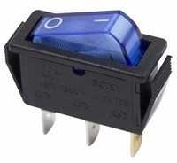 Выключатель клавишный синий с подсветкой 250V 15А (3c) On-Off (RWB-404, SC-791, IRS-101-1C)