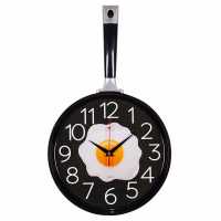 Часы настенные "Рубин" Сковорода (d=25х43см, корпус красный с чёрным)