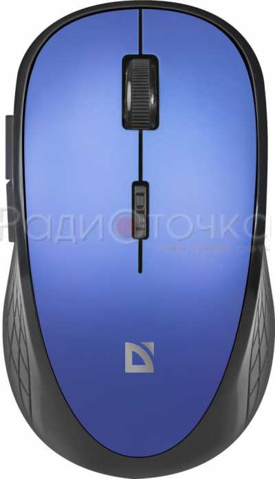 Мышь беспроводная Defender Aero MM-755 6D синий, 1600 dpi, USB, беззвучная