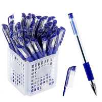 Ручка шариковая 0.5 мм, синяя, с резиновым держателем