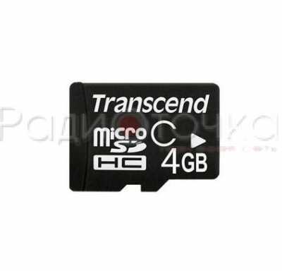 Карта памяти Micro-SDHC  4Gb Transcend class 10