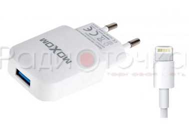 З/У MOXOM 2.1A USB+ кабель Apple 8-pin KH-06