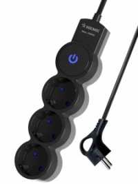 Удлинитель сетевой Космос 3 роз. 5 м,  10А, выключатель, земля