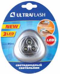 Фонарь UltraFlash LED6244 (3xR03) 3 св/д серебр./пластик