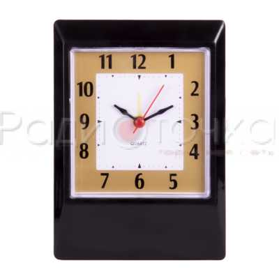 Будильник Рубин, корпус черный "Классика" В10-002