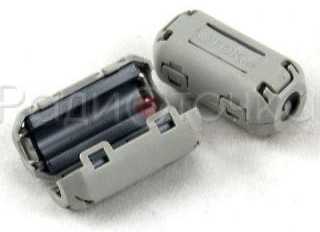 Фильтр для кабеля ферритовый с защелками, внутренний диаметр 7мм.