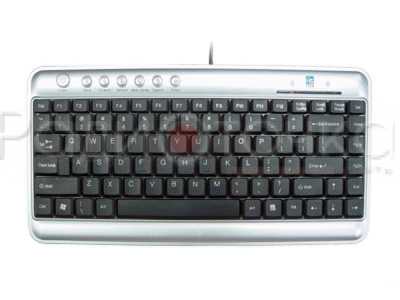Клавиатура A4Tech KLS-5 (USB, мини, A-Shape, слим, серебр/черная)