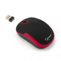 Мышь беспроводная Gembird MUSW-200BKR, soft touch, черн/красн, 2кн.+колесо-кнопка, 2.4ГГц