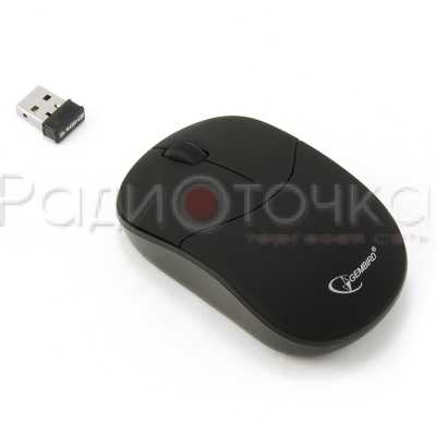 Мышь беспроводная Gembird MUSW-204, бесшумный клик,  soft touch, черн, 2кн.+колесо-кнопка, 2.4ГГц