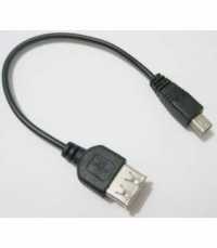 Переходник штекер mini USB - гнездо USB шнур 10 см (1011) (OTG)
