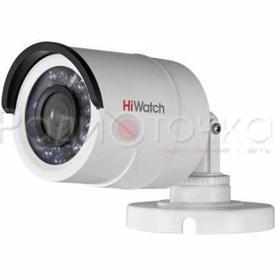 Видеокамера HiWatch DS-T100 уличная HD-TVI с ИК-подсветкой до 20м (1Мп, 1/4" CMOS, 2,8мм, 92°)