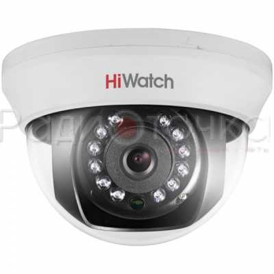 Видеокамера HiWatch DS-T101 внутренняя HD-TVI с ИК-подсветкой до 20м (1Мп, 1/4" CMOS, 2,8мм, 92°)