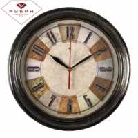 Часы настенные "Рубин" Классика (круг d=35см, рама белая с золотом)