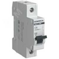 Выключатель автоматический IEK GENERICA ВА47-29М 1P  6А 4,5кА х-ка C