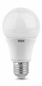 Лампа Gauss A60 E27 10W(880lm) 3000K 125x60 матовая, пластик/алюм. Elementary