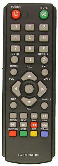 Пульт ДУ SAT GoldMaster T-707HD&HDI, DVB-T2 (DEXP, D-COLOR, DIVISAT,FUSION, HARPER,SkyVision, SUPRA, ЭФИР)