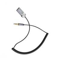 Трансмиттер Bluetooth Car Receiver HOCO DUP02 spring cable (AUX-USB)