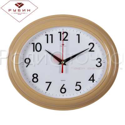 Часы настенные "Рубин" Классика (овал 22,5х26,5 см, бежевый)
