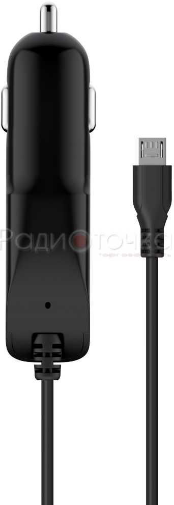 Авто-З/У SEVEN micro USB 1000 mA черный