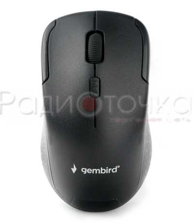 Мышь беспроводная Gembird MUSW-405 черный, 1600 dpi/ чип X4 / 3 кнопки + колесо-кнопка