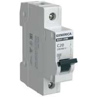 Выключатель автоматический IEK GENERICA ВА47-29М 1P 20А 4,5кА х-ка C