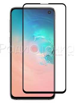 Защитное стекло для Samsung Galaxy S10 black (клей по кромке) 3D