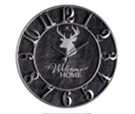 Часы настенные "Рубин" Welcome Home (дерево, черный+серебро, d=38см) 3841-001
