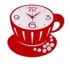 Часы настенные "Рубин" Капучино (металл, красный+белый) 2628-001