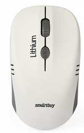 Мышь беспроводная Smartbuy 344CAG бело-серая встроенный аккумулятор, 1600dpi