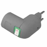 Переходник вилка-патрон E27 с выключателем серебяный Ecola