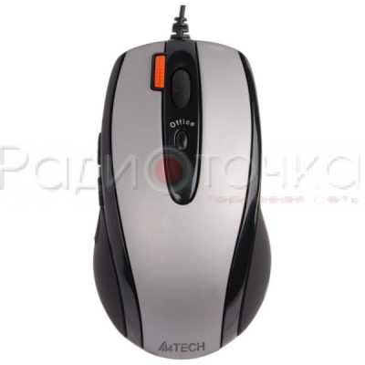 Мышь A4Tech X6-70D, серебр/черная, USB, лазер, 5 кнопок 1000dpi