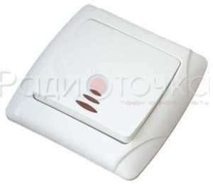 Выключатель UNIVersal Маргарита СУ 1 кл. бел. (пласт. осн., инд.) М0121