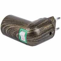 Переходник вилка-патрон E27 с выключателем черненая бронза Ecola