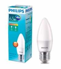 Лампа Philips E27 6,5W(550lm) 2700K 104х37 матов. Свеча