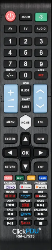 Пульт ДУ Erisson RM-L7535 ClickPdu (универс), (Shivaki)