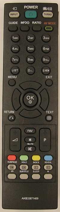 Пульт ДУ LG AKB33871409, LCDTV