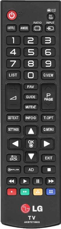 Пульт ДУ LG AKB73715603 (AKB73715605, AKB73715679, AKB74475403), ( RM-L1162, универс), оригинал