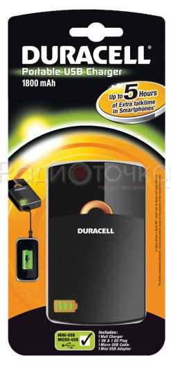 Аккумулятор портативный Duracell USB 1800mAh