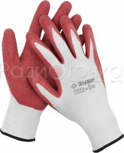 Перчатки ЗУБР "МАСТЕР" садовые тонкие, с рельефным латексным покрытием, размер M (8)