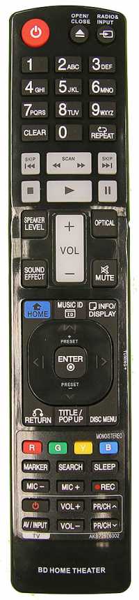 Пульт ДУ LG AKB72976002 / AKB72976001 / AKB72976011 (Blue-ray Home Theatre), RM-B938 (универс)