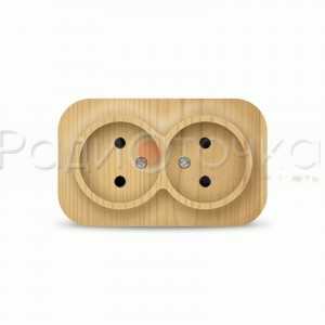 Розетка UNIVersal ОУ 2 мест. сосна ( керам. осн.) 1438