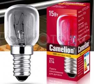 Лампа Camelion P1 E14 15W прозрачная для духовок 300°С