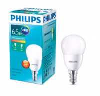 Лампа Philips P45 E14 6,5W(550lm) 2700K 78х45 матов. Шар