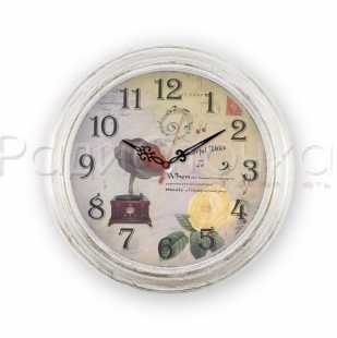 Часы настенные "Рубин" Граммофон (круг d=35см, белый с золотом)