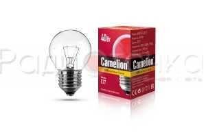 Лампа Camelion P45 E27 40W шар прозрачная